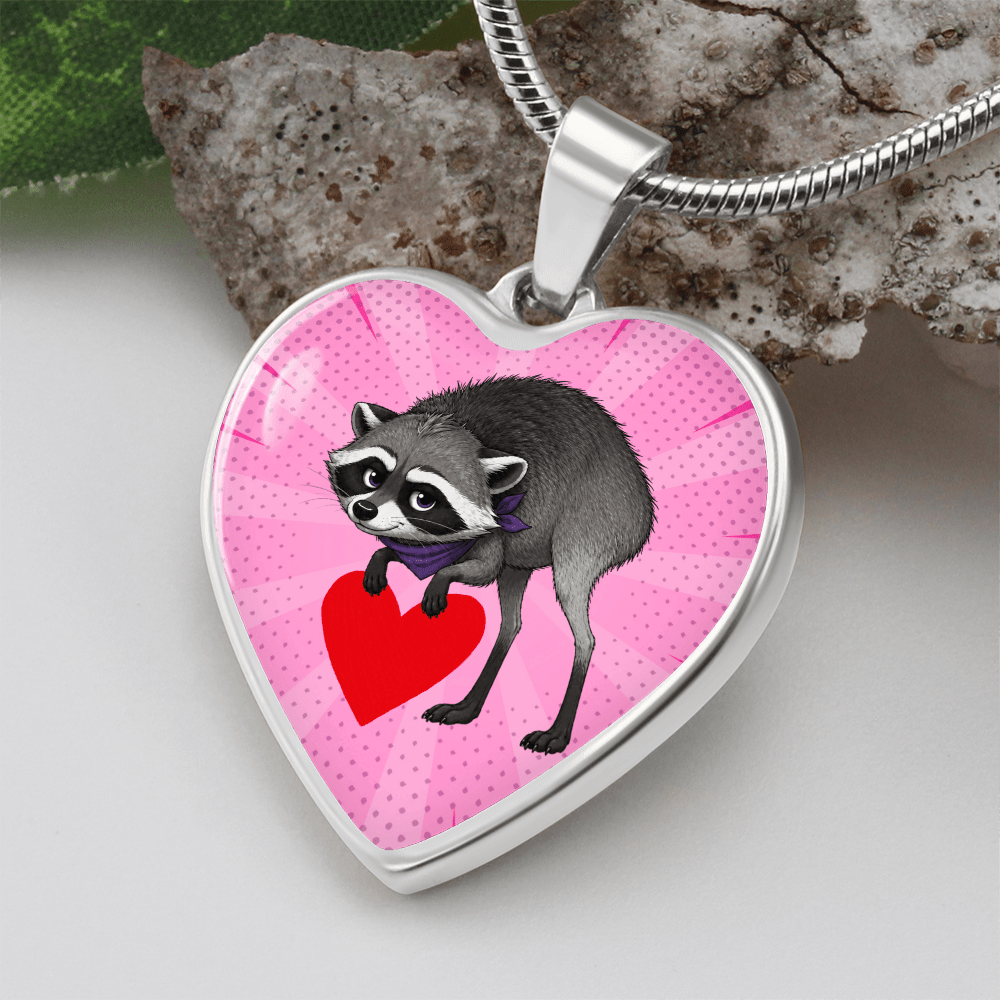 Jimothy Raccoon Heart Necklace – Cute Keepsake Jewelry - Jewelry, Necklaces - EpiAl's Shop