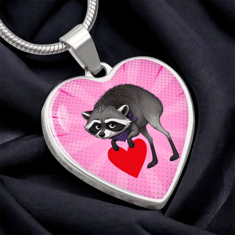 Jimothy Raccoon Heart Necklace – Cute Keepsake Jewelry - Jewelry, Necklaces - EpiAl's Shop