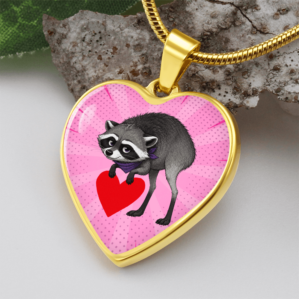 Jimothy Raccoon Heart Necklace – Cute Keepsake Jewelry - Jewelry, Necklaces - EpiAl's Shop