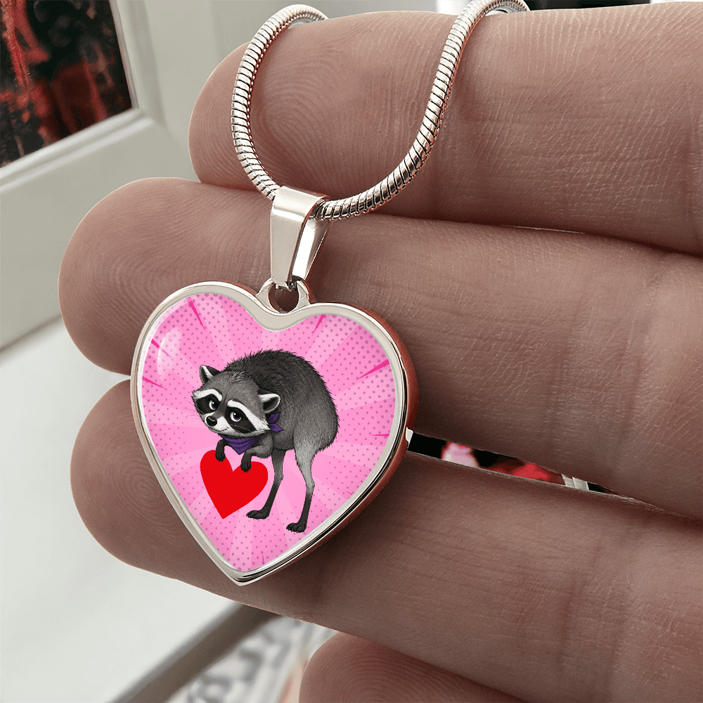 Jimothy Raccoon Heart Necklace – Cute Keepsake Jewelry - Jewelry, Necklaces - EpiAl's Shop