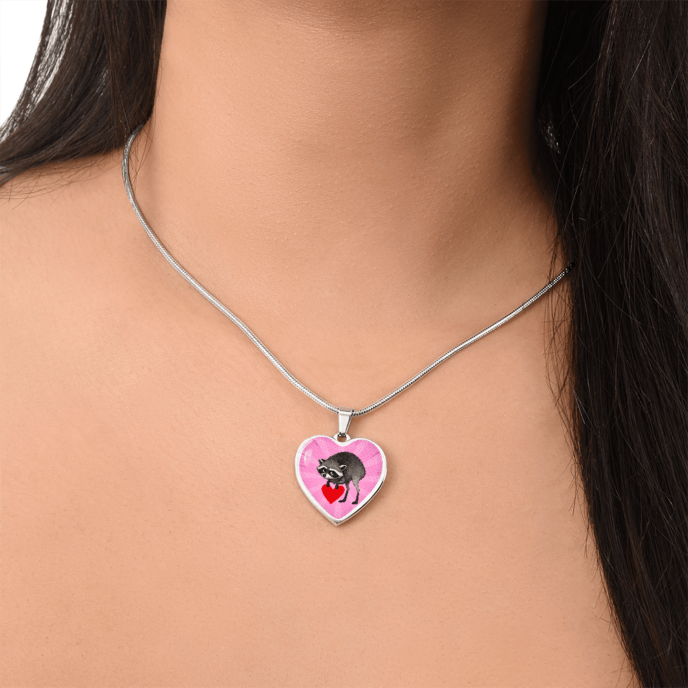 Jimothy Raccoon Heart Necklace – Cute Keepsake Jewelry - Jewelry, Necklaces - EpiAl's Shop
