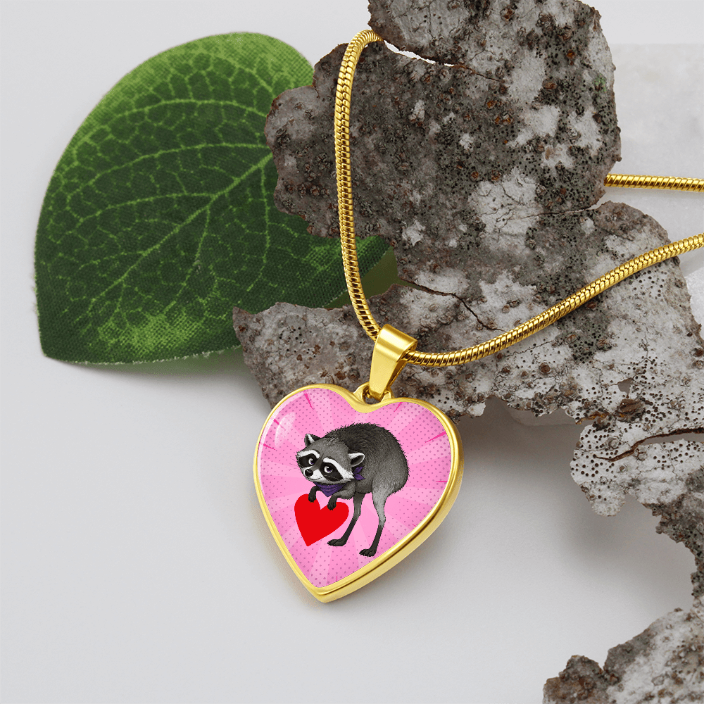 Jimothy Raccoon Heart Necklace – Cute Keepsake Jewelry - Jewelry, Necklaces - EpiAl's Shop