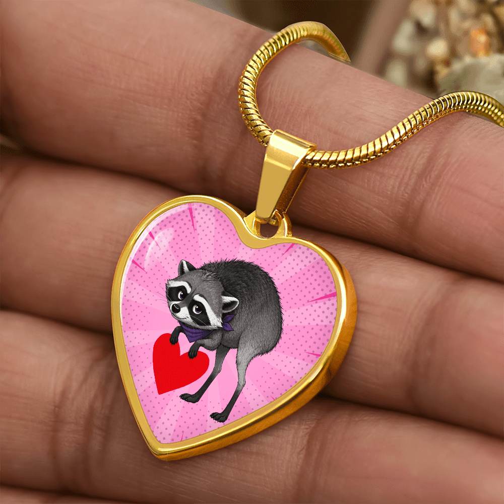 Jimothy Raccoon Heart Necklace – Cute Keepsake Jewelry - Jewelry, Necklaces - EpiAl's Shop