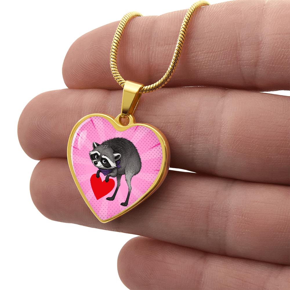 Jimothy Raccoon Heart Necklace – Cute Keepsake Jewelry - Jewelry, Necklaces - EpiAl's Shop