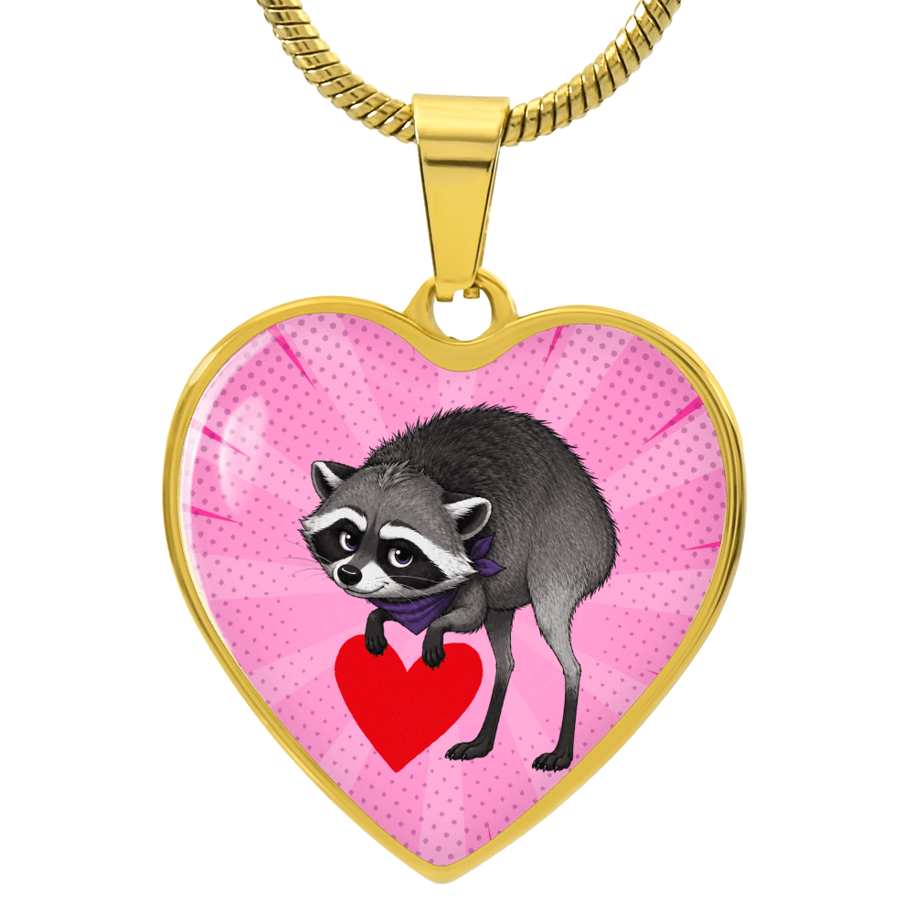 Jimothy Raccoon Heart Necklace – Cute Keepsake Jewelry - Jewelry, Necklaces - EpiAl's Shop