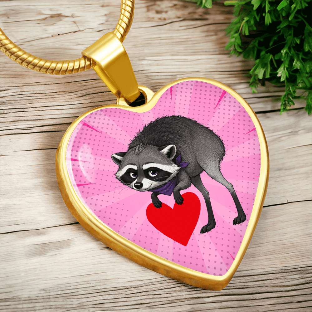 Jimothy Raccoon Heart Necklace – Cute Keepsake Jewelry - Jewelry, Necklaces - EpiAl's Shop