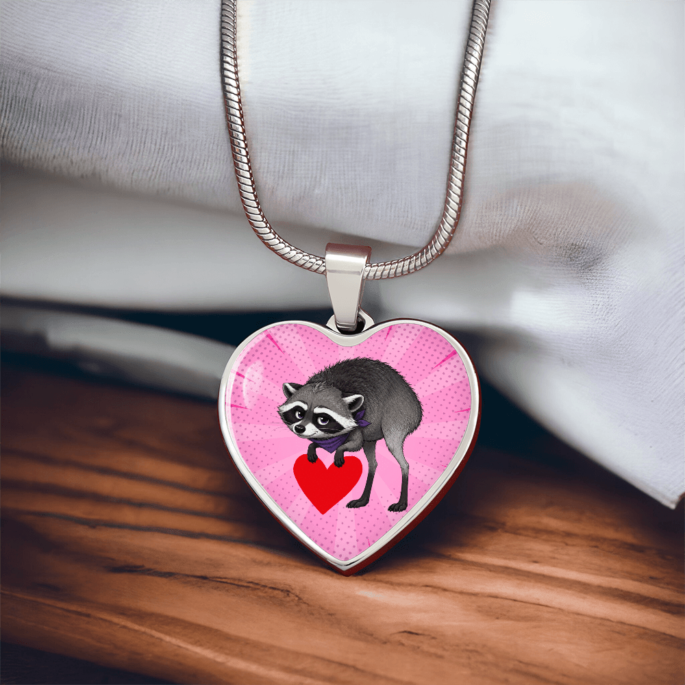 Jimothy Raccoon Heart Necklace – Cute Keepsake Jewelry - Jewelry, Necklaces - EpiAl's Shop