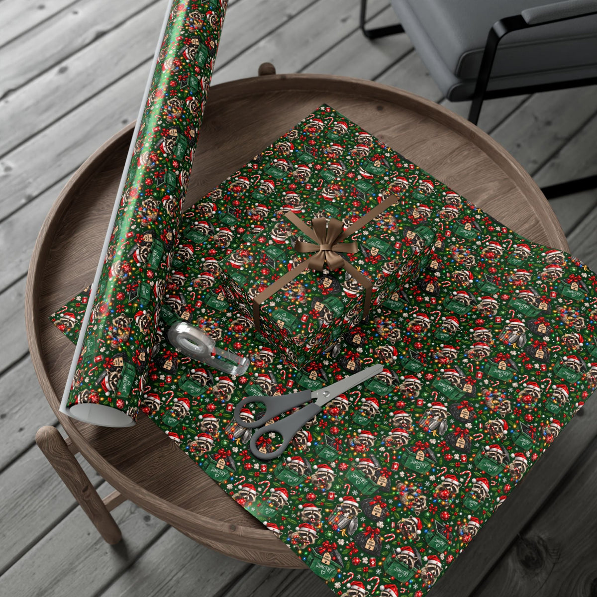 Jimothy’s Merry Trashmas Raccoon Christmas Wrapping Paper - Gift Wrap, Paper - EpiAl's Shop