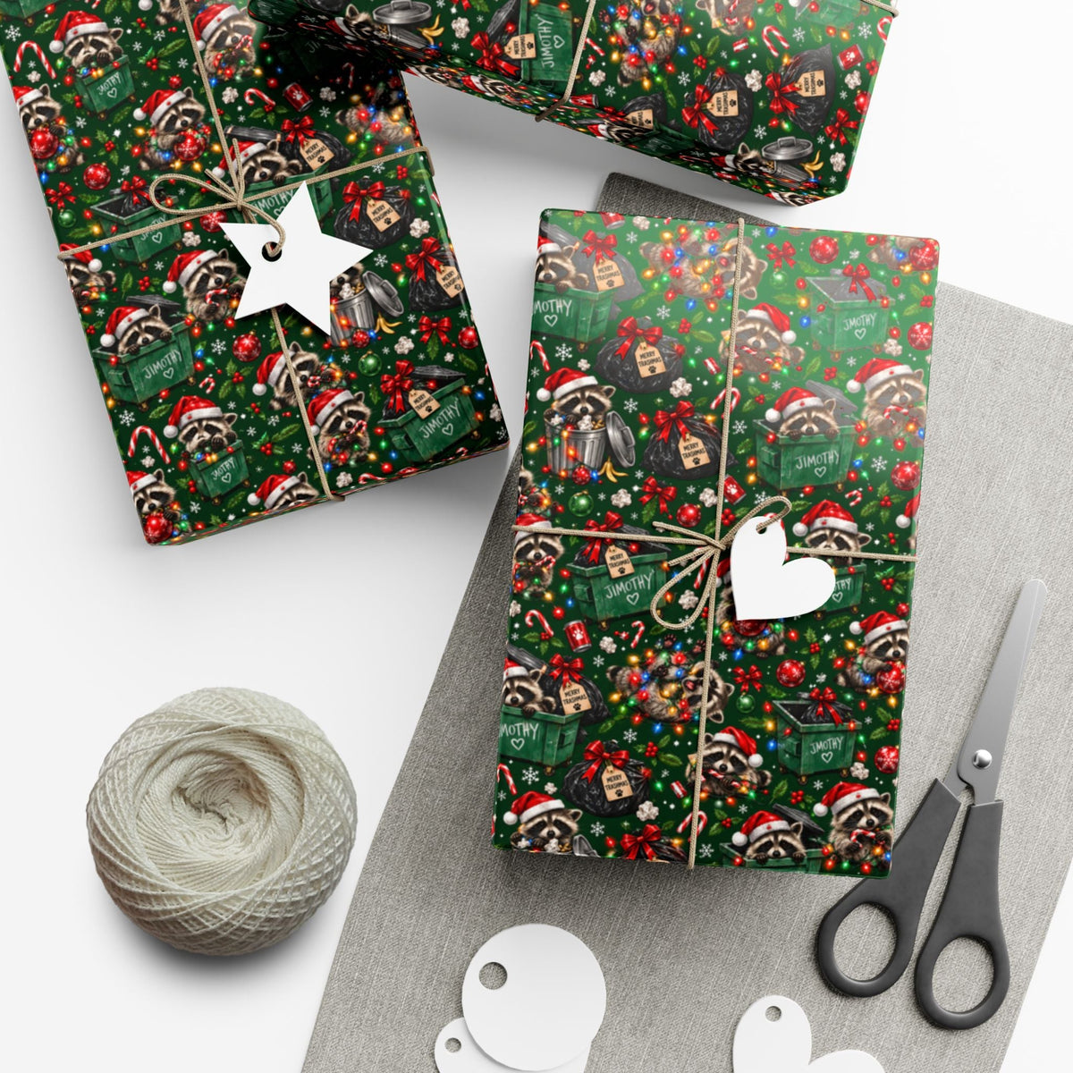 Jimothy’s Merry Trashmas Raccoon Christmas Wrapping Paper - Gift Wrap, Paper - EpiAl's Shop