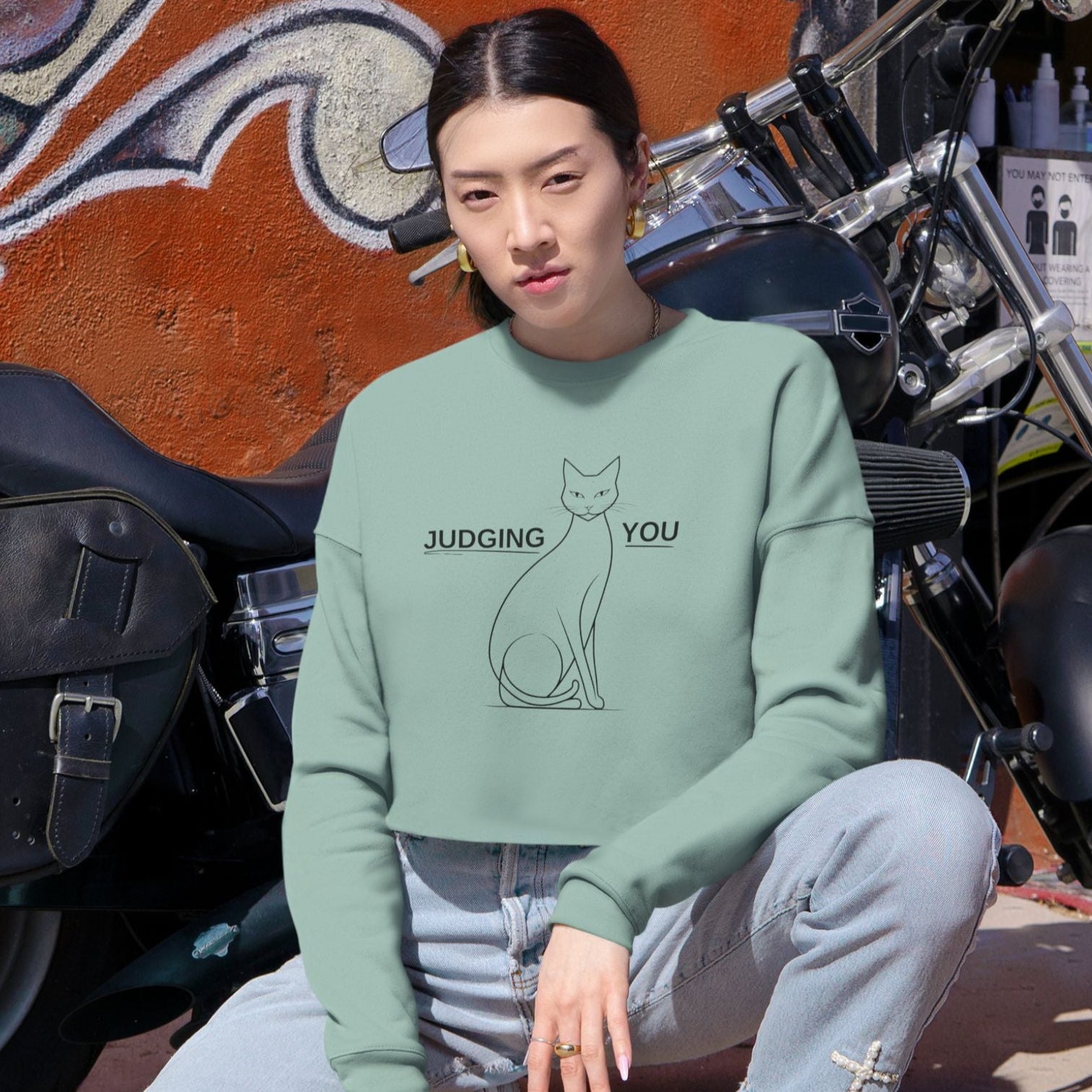 Judging You Women's Cropped Sweatshirt - Clothing, Sweatshirts, Crop - EpiAl's Shop