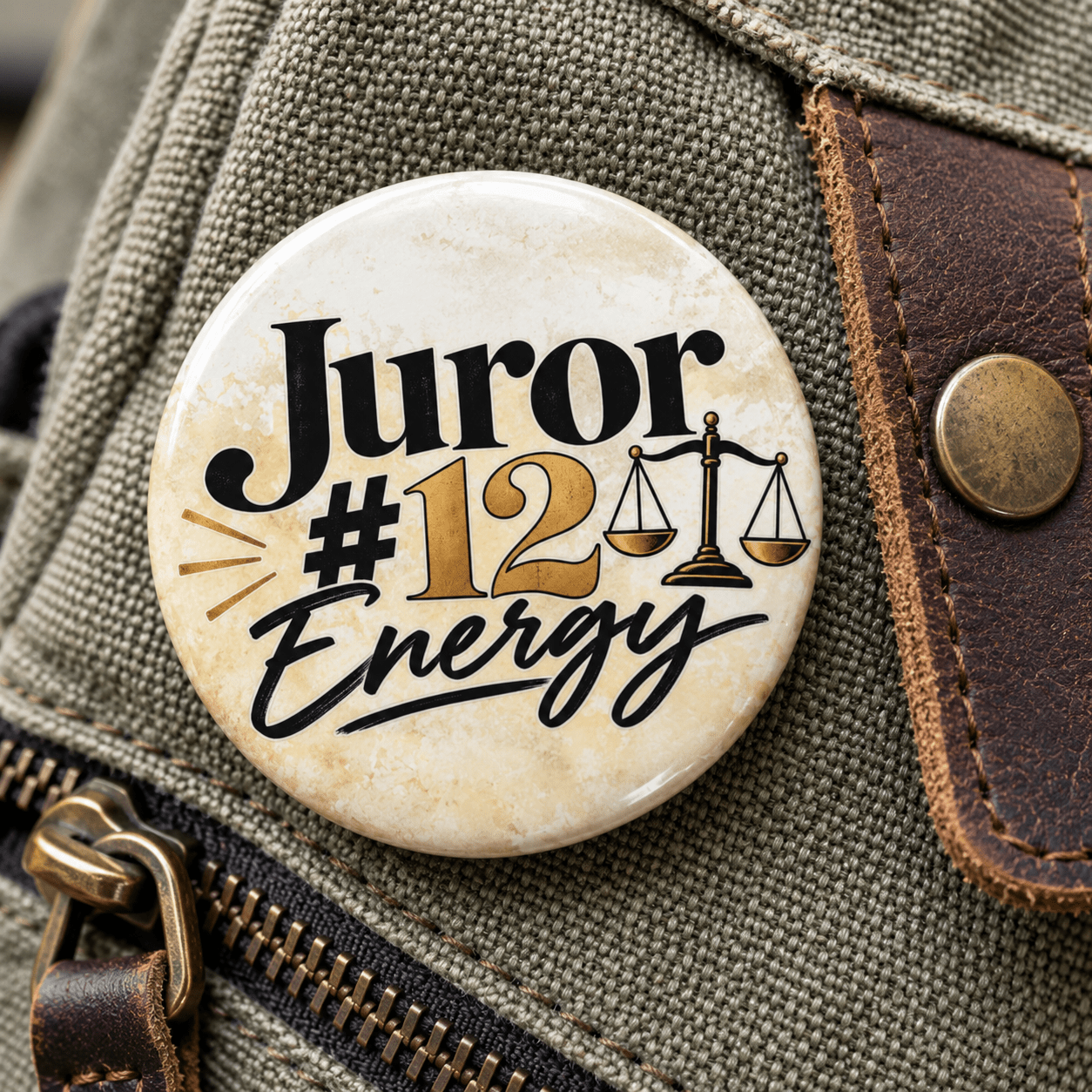 Juror 12 Energy Pin Button | Courtroom Humor Jury Duty Button - Buttons, Pinback - EpiAl's Shop