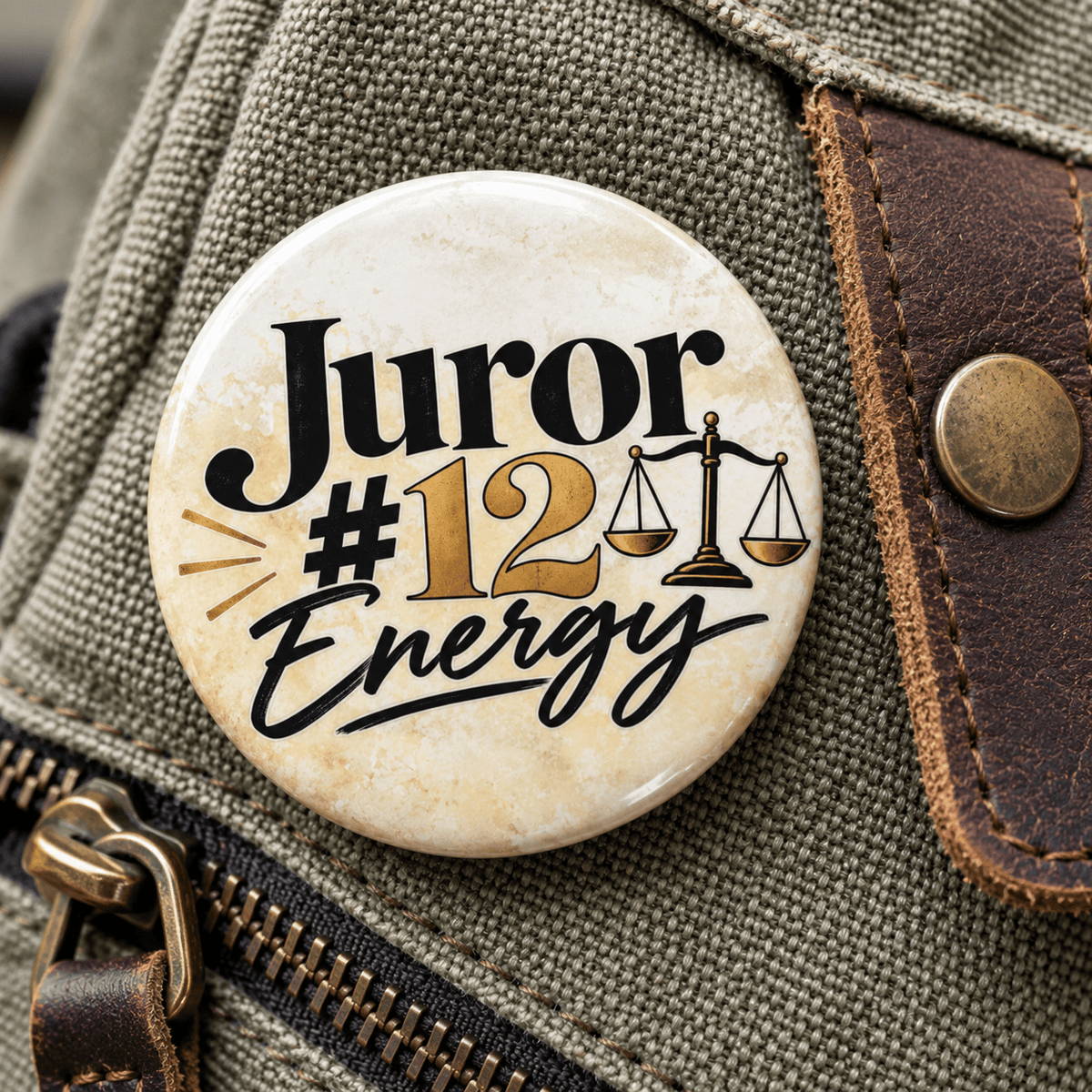 Juror 12 Energy Pin Button | Courtroom Humor Jury Duty Button - Buttons, Pinback - EpiAl's Shop