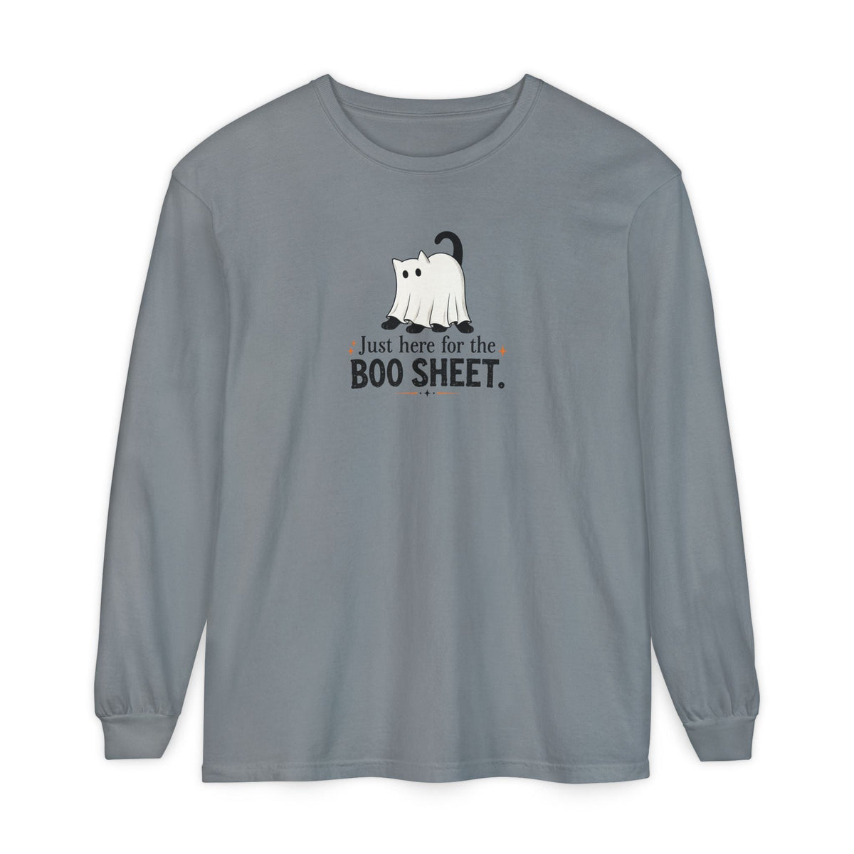 Just Here for the Boo Sheet Halloween Cat Long Sleeve Shirt - Clothing, Unisex, T-Shirts, Long-Sleeved - EpiAl's Shop