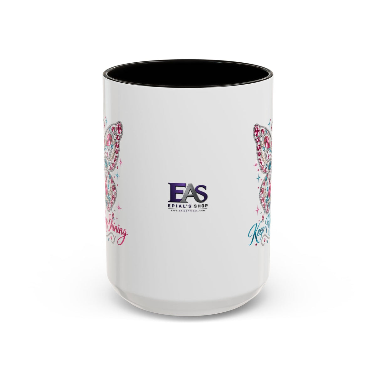 Keep Flying, Keep Shining Rhinestone Butterfly Mug (11oz & 15oz) - Drinkware, Coffee Mugs - EpiAl's Shop