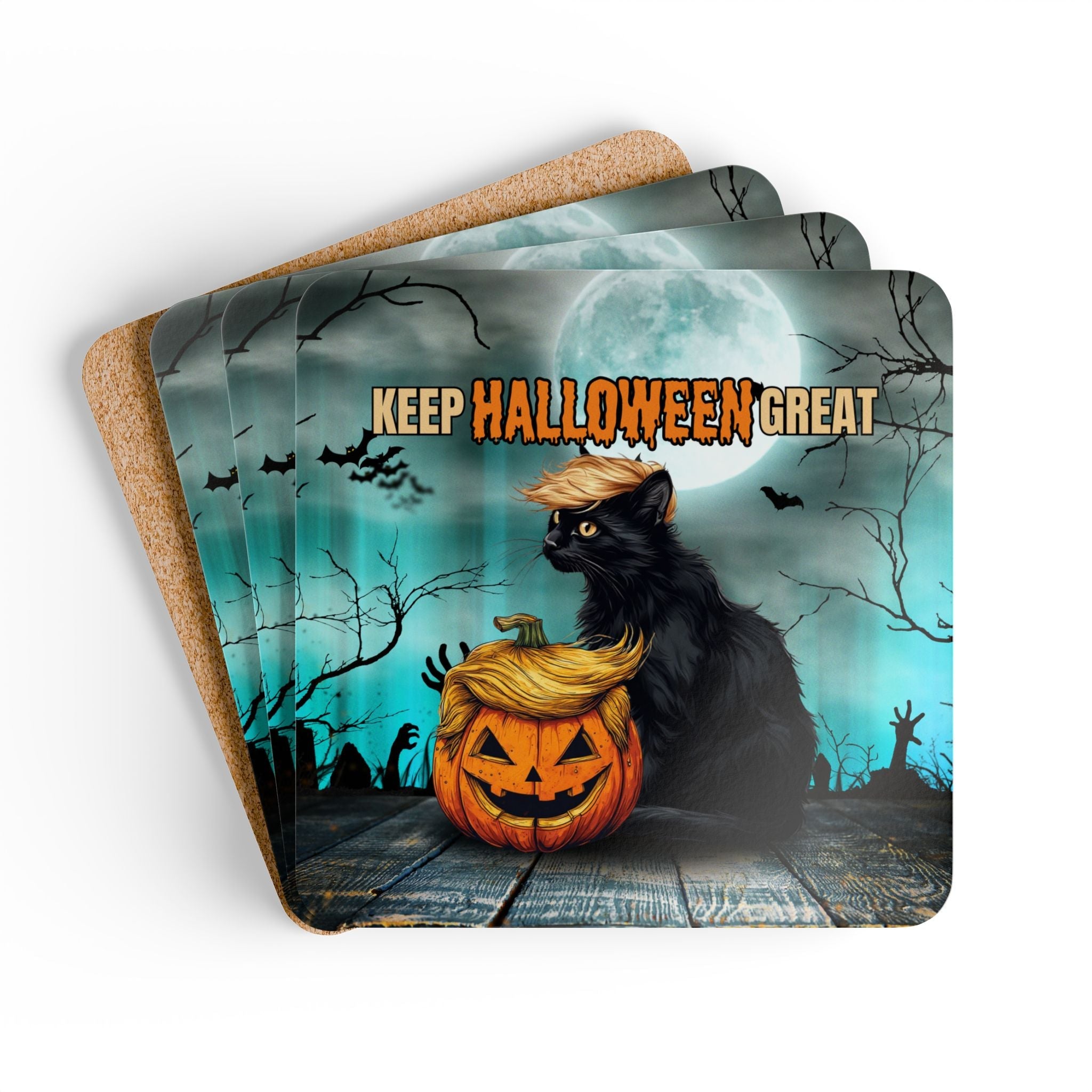 Keep Halloween Great Cork Coaster Set - Decor, Home, Coasters - EpiAl's Shop
