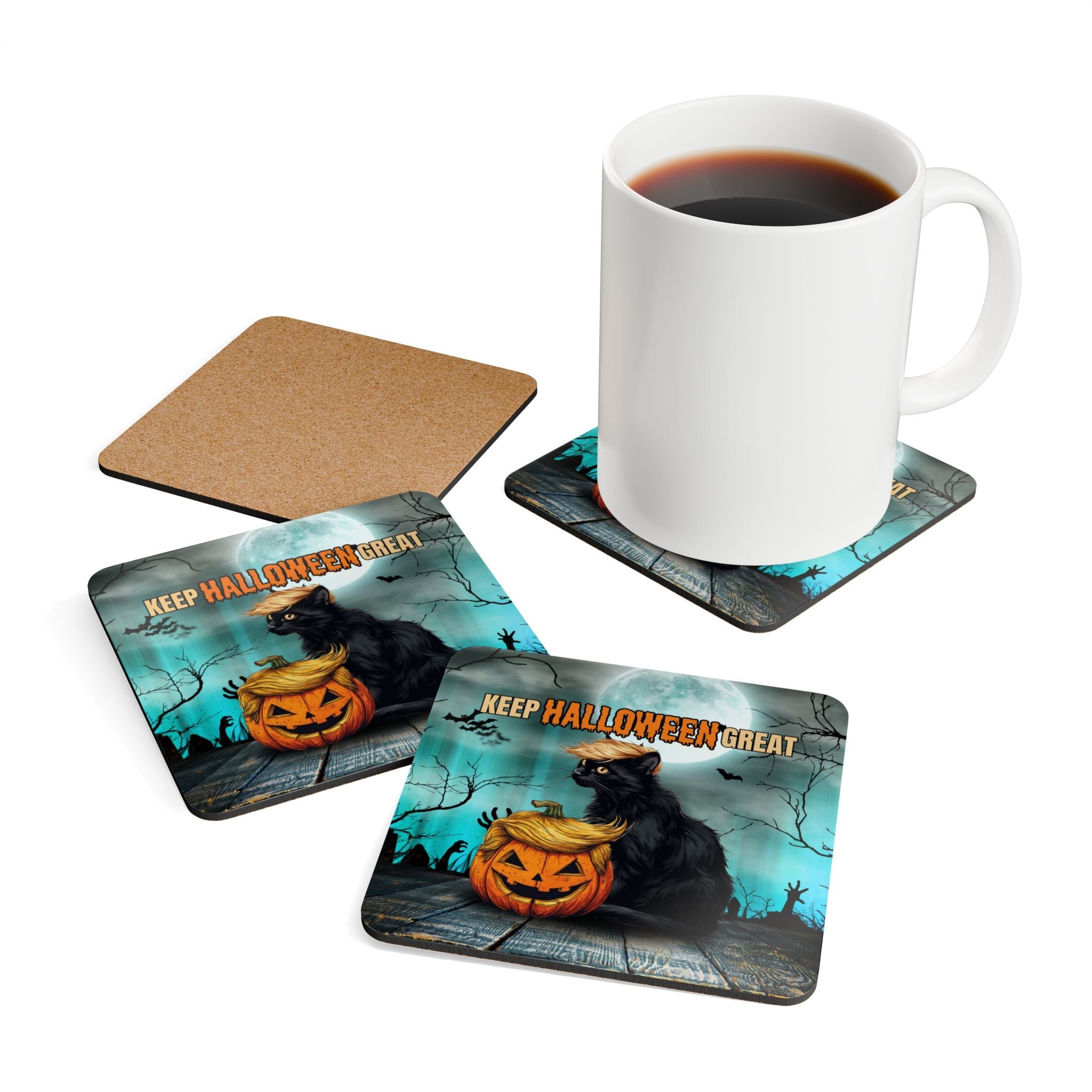 Keep Halloween Great Cork Coaster Set - Decor, Home, Coasters - EpiAl's Shop
