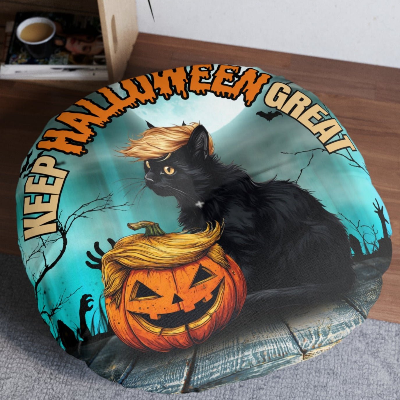 Keep Halloween Great Tufted Floor Pillow, Round - Decor, Home, Pillows - EpiAl's Shop