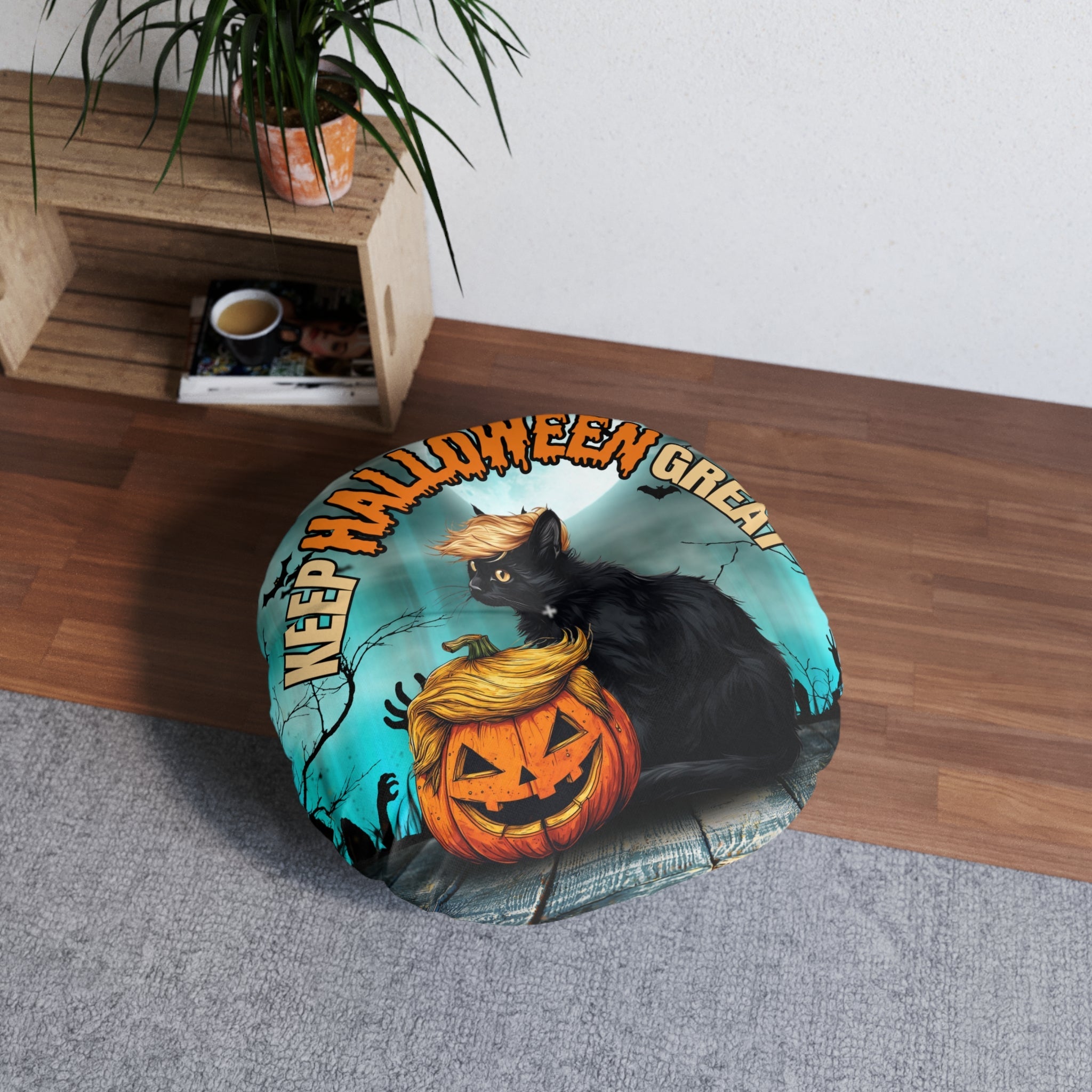 Keep Halloween Great Tufted Floor Pillow, Round - Decor, Home, Pillows - EpiAl's Shop