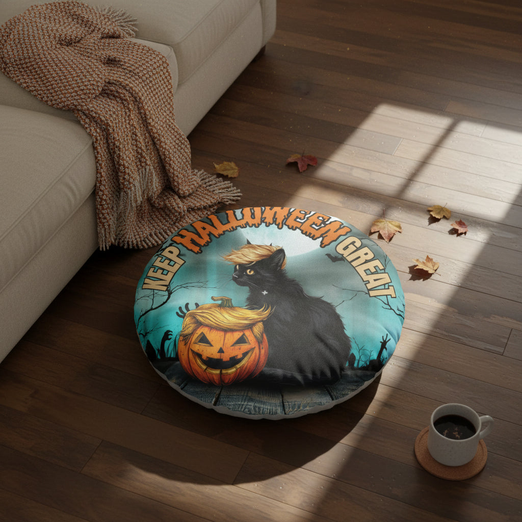 Keep Halloween Great Tufted Floor Pillow, Round - Decor, Home, Pillows - EpiAl's Shop