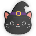 Kids Black Cat Witch Halloween Shaped Pillow | Double-Sided Plush Accent Pillow - Decor, Pillows, Shaped - EpiAl's Shop