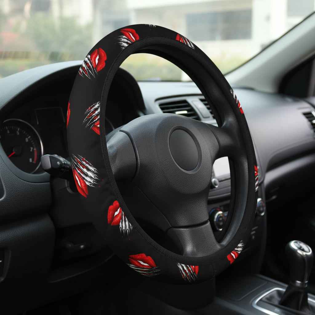 Kiss & Claw Steering Wheel Cover – Sassy Red Lip Grip Cover - Vehicle Steering Wheel Covers - EpiAl's Shop