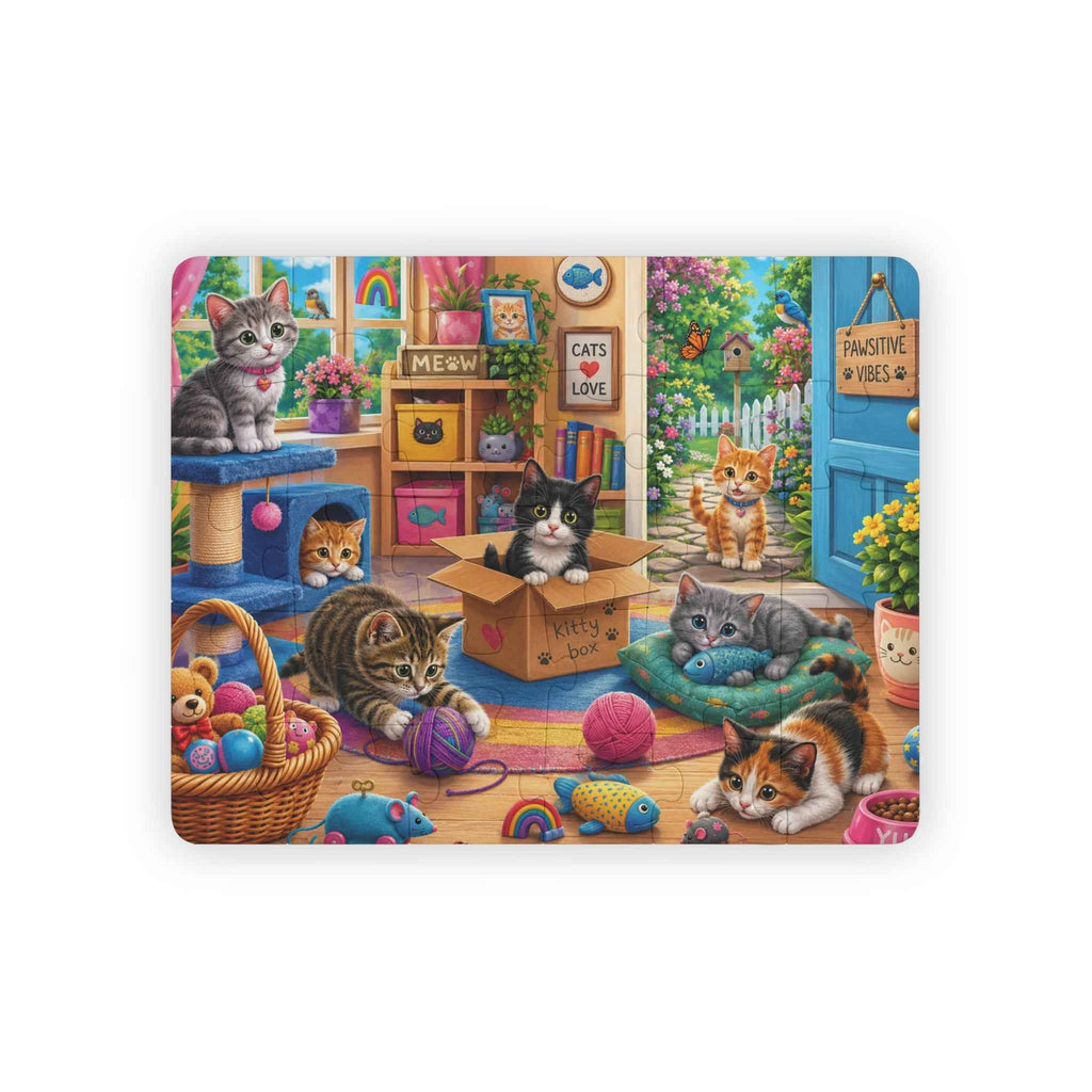 Kitten Playroom Kids Puzzle | 30 Piece Cat Jigsaw Puzzle for Toddlers & Young Kids - Toys & Games, Puzzles - EpiAl's Shop