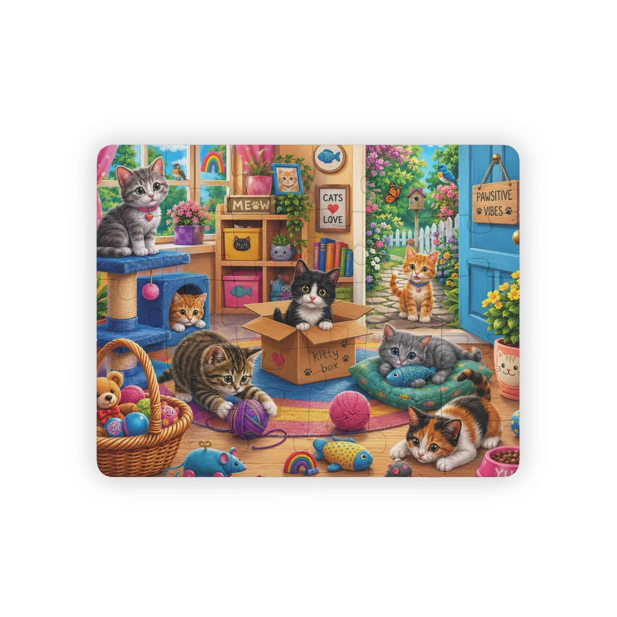Kitten Playroom Kids Puzzle | 30 Piece Cat Jigsaw Puzzle for Toddlers & Young Kids - Toys & Games, Puzzles - EpiAl's Shop
