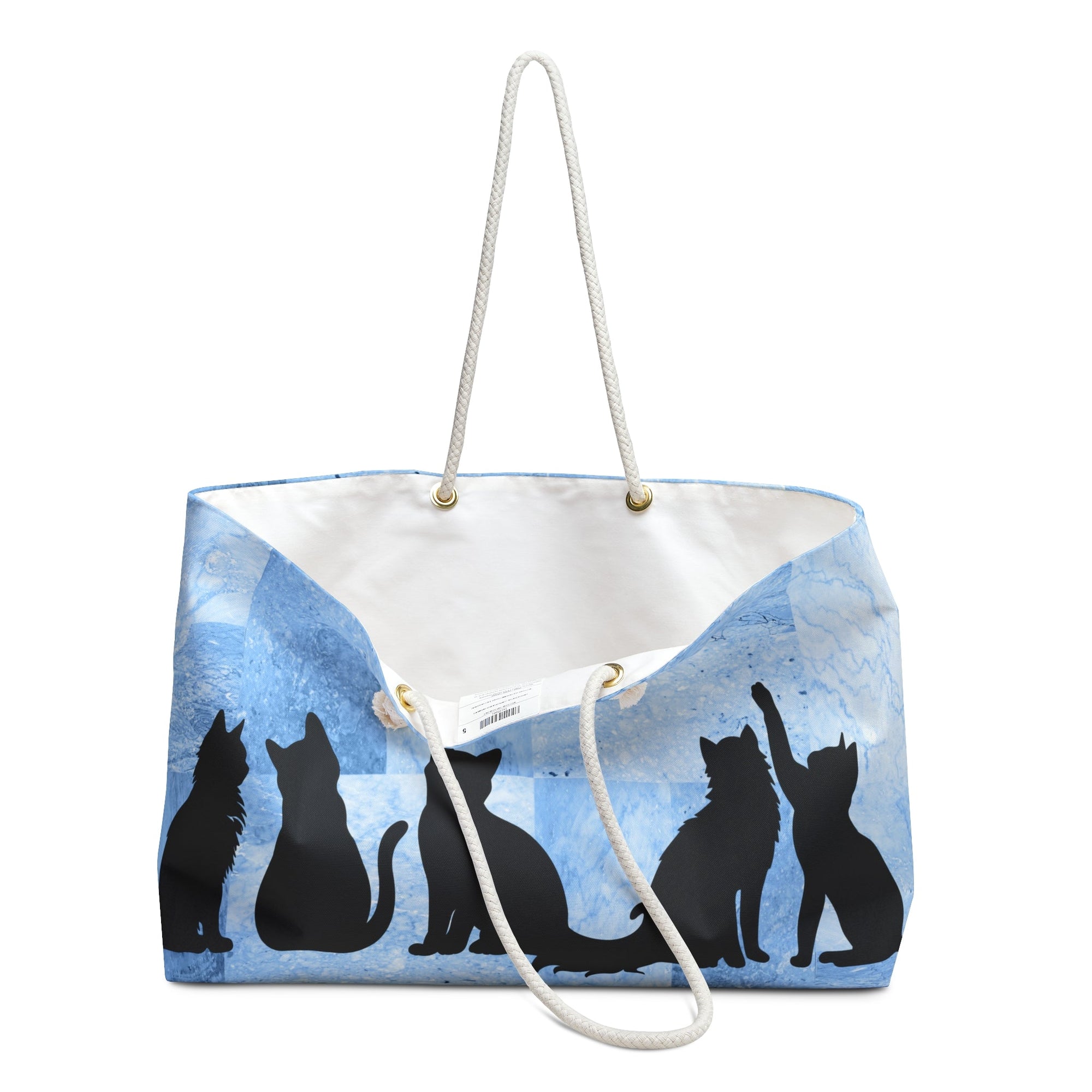 Kitties on Blue Block Weekender Bag - Bags - Epileptic Al’s Shop