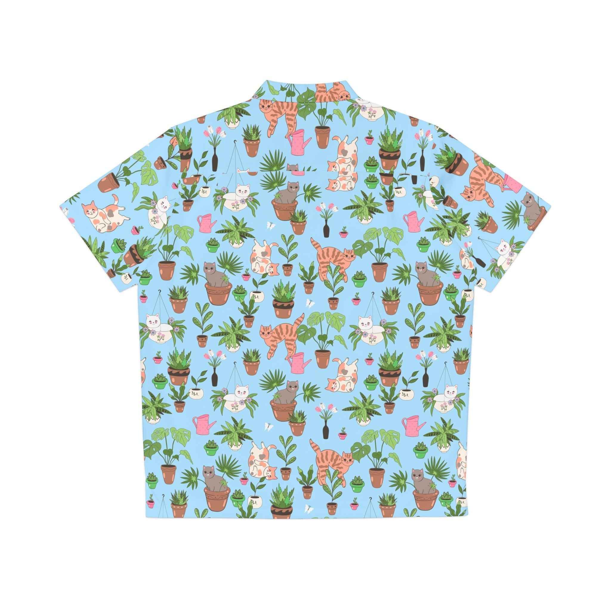 Kitty in Palms Men's Hawaiian Shirt - EpiAl's Shop