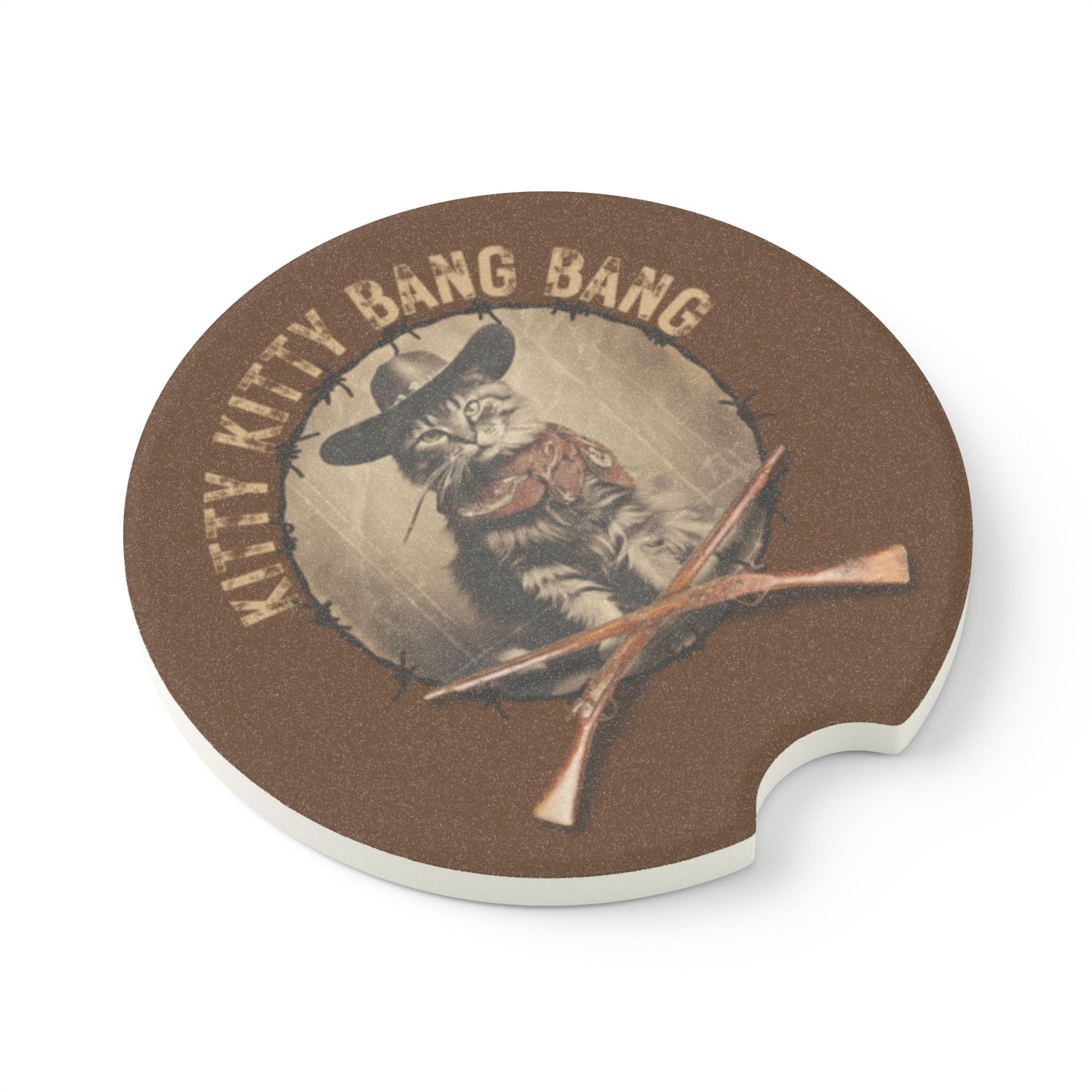 Kitty Kitty Bang Bang Soapstone Car Coaster - Home Decor - EpiAl's Shop
