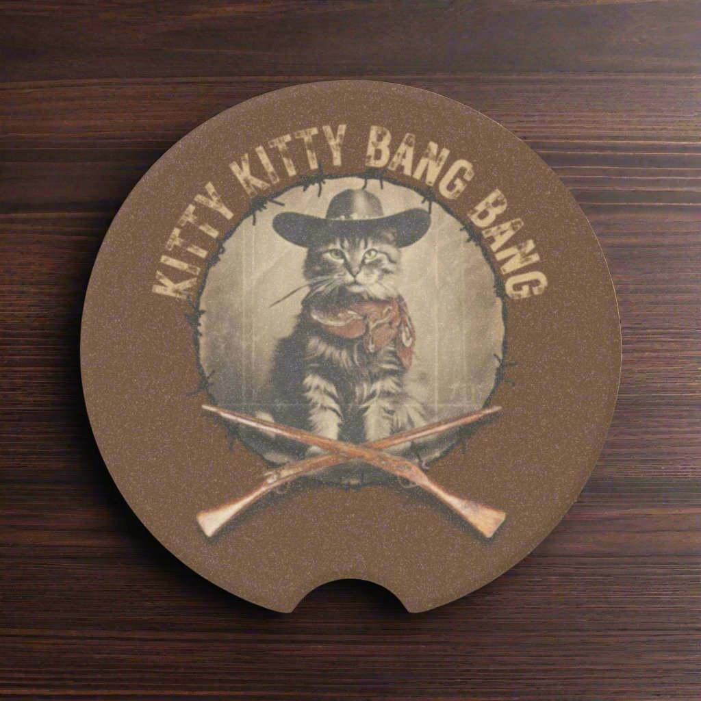 Kitty Kitty Bang Bang Soapstone Car Coaster - Home Decor - EpiAl's Shop
