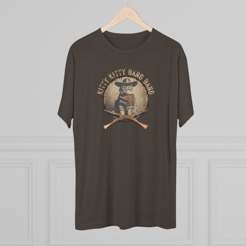 Kitty Kitty Bang Bang Unisex Tri - Blend Crew Tee - T - Shirt - Epileptic Al’s Shop