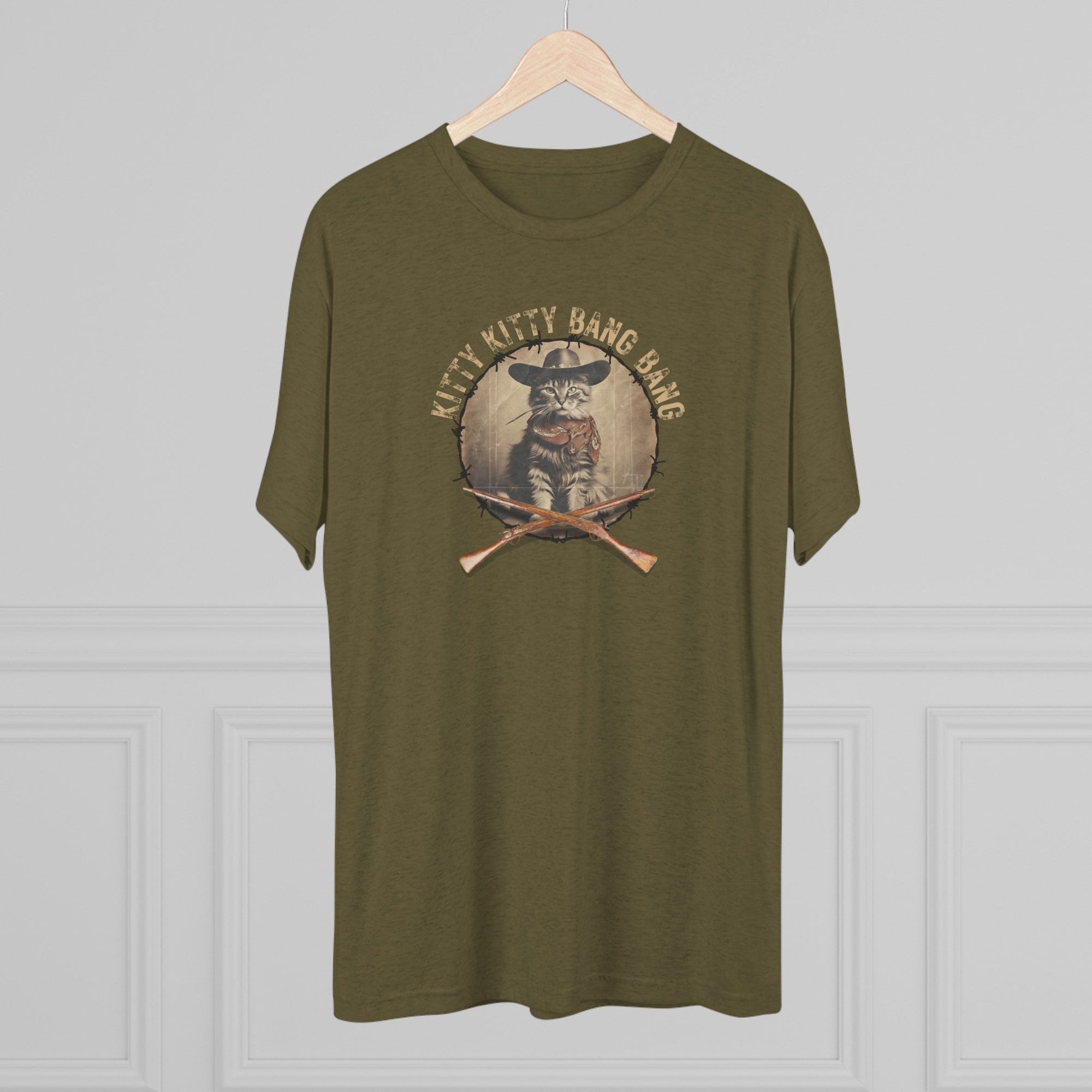 Kitty Kitty Bang Bang Unisex Tri - Blend Crew Tee - T - Shirt - Epileptic Al’s Shop
