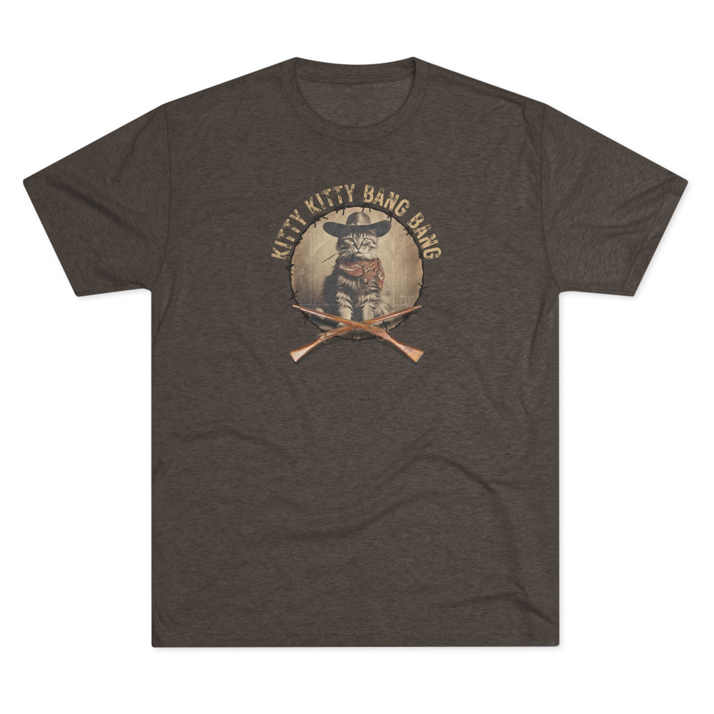 Kitty Kitty Bang Bang Unisex Tri - Blend Crew Tee - T - Shirt - Epileptic Al’s Shop