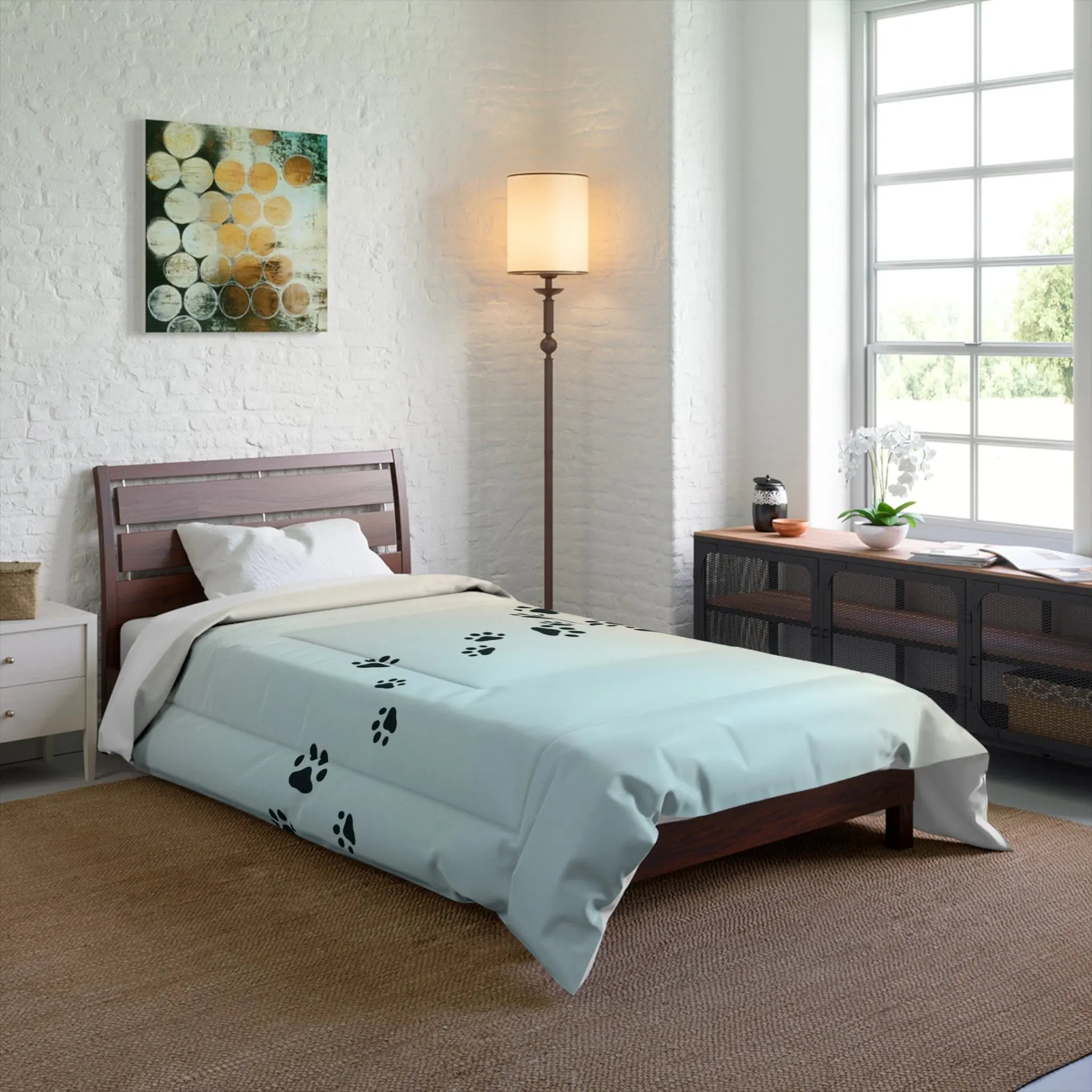 Kitty Tracks Comforter - Cozy Pet Lover Bedding - Decor, Blankets & Comforters - EpiAl's Shop