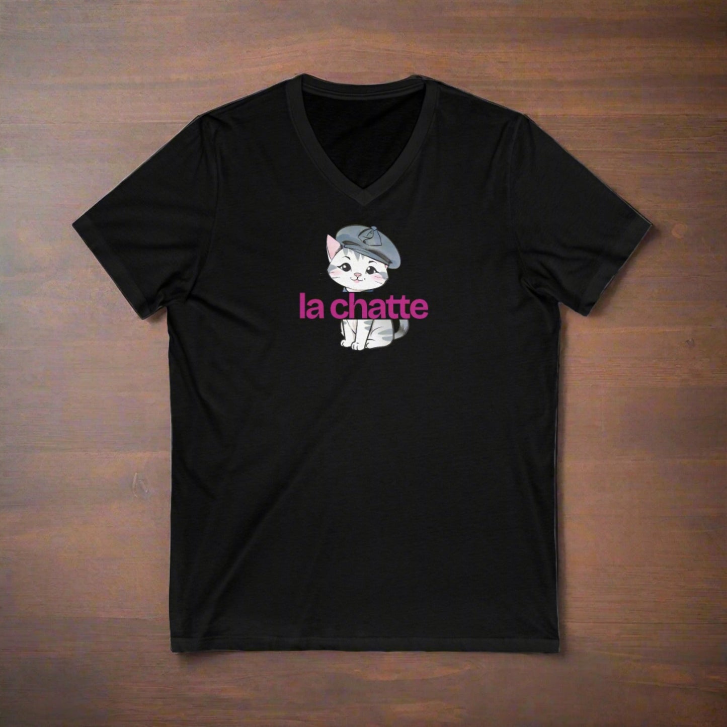 La Chatte Unisex Jersey Short Sleeve V - Neck Tee - V - neck - Epileptic Al’s Shop