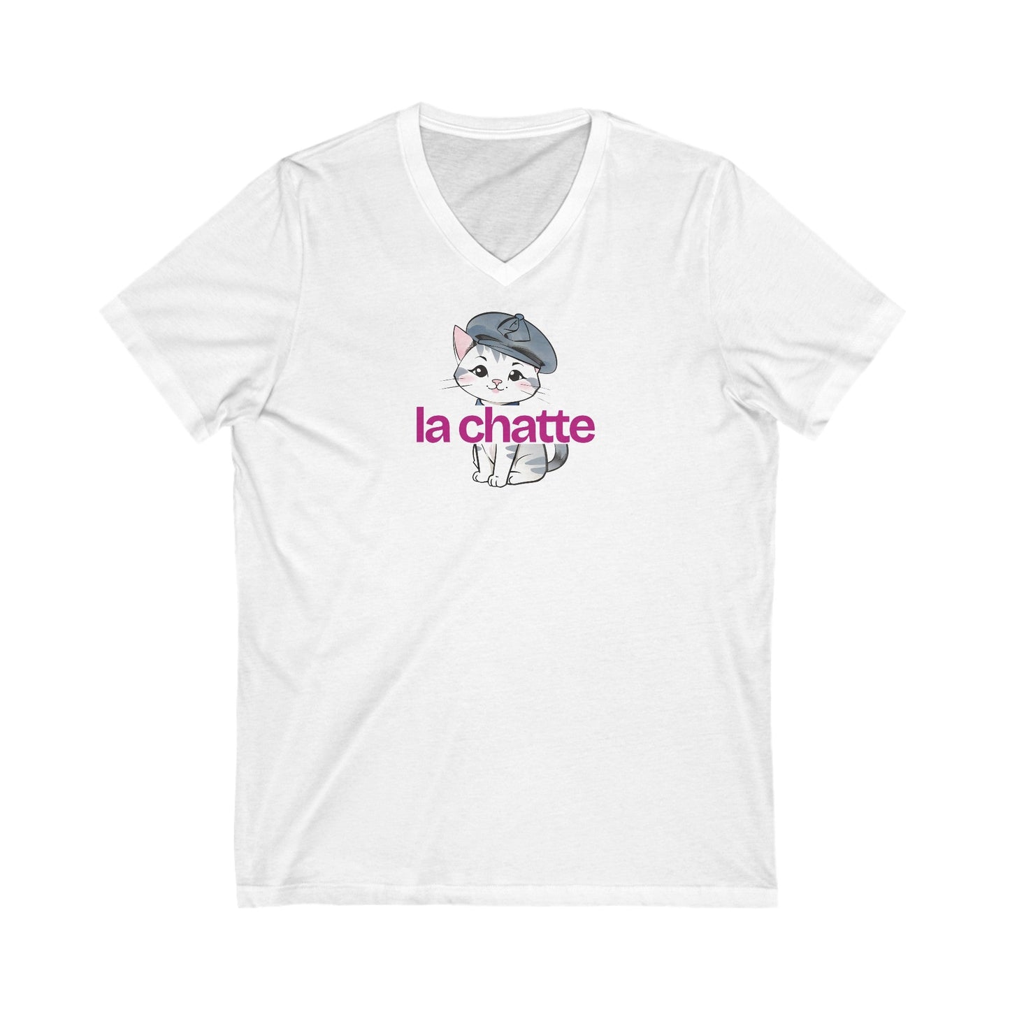 La Chatte Unisex Jersey Short Sleeve V - Neck Tee - V - neck - Epileptic Al’s Shop