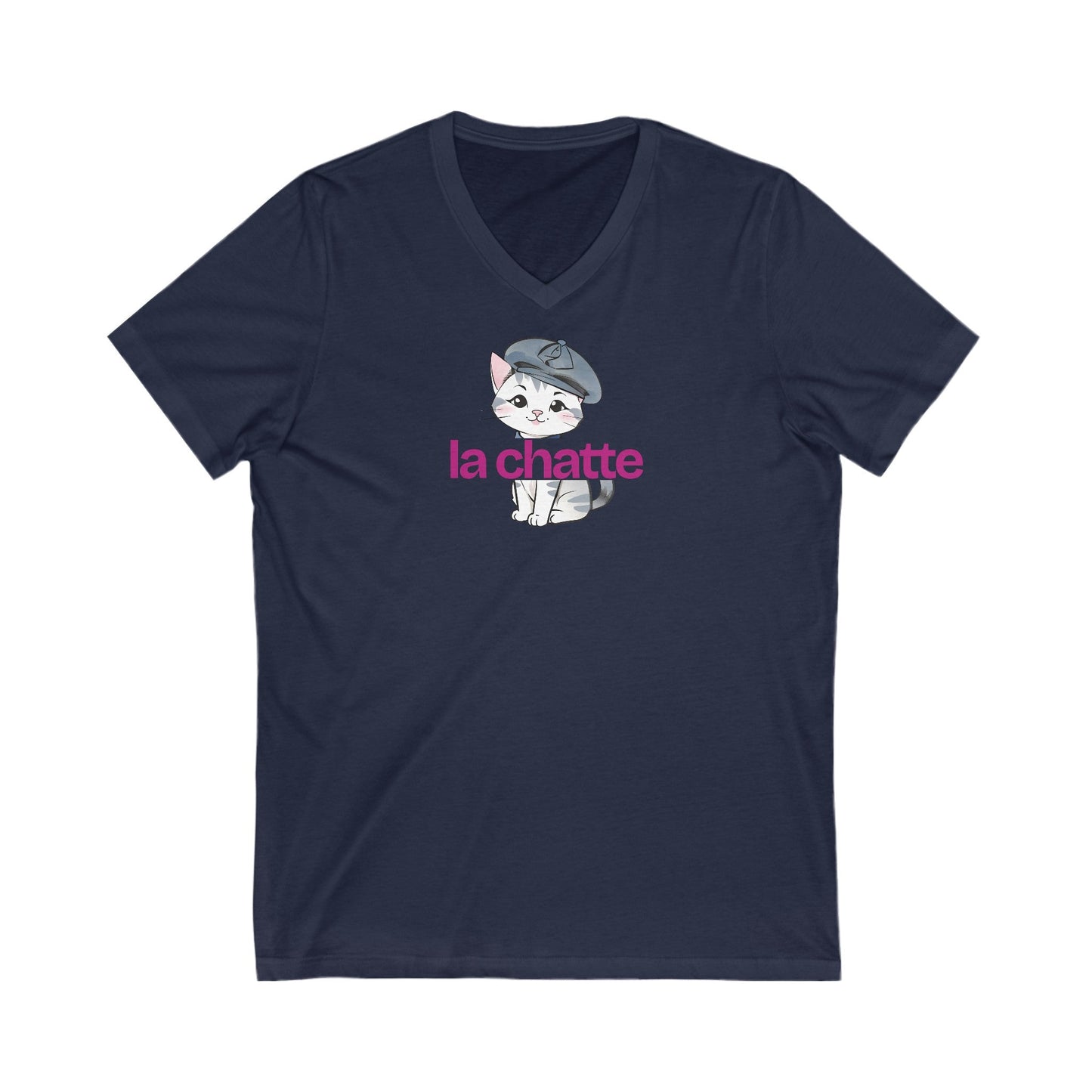 La Chatte Unisex Jersey Short Sleeve V - Neck Tee - V - neck - Epileptic Al’s Shop