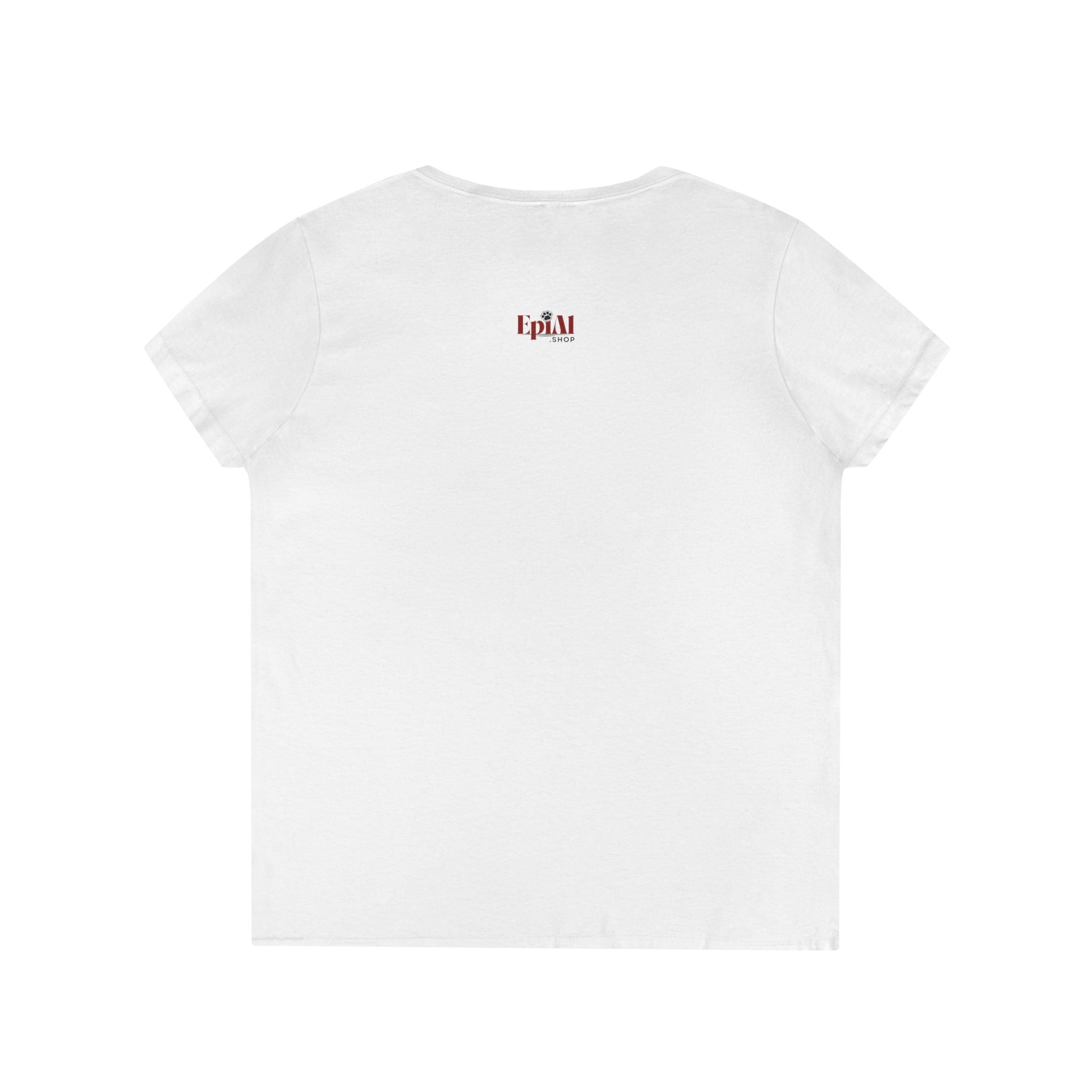 Ladies' V - Neck T-Shirt - 'I'd Rather Be Home With My Cat' - Cat Lover Tee - Clothing, T-shirts - EpiAl's Shop