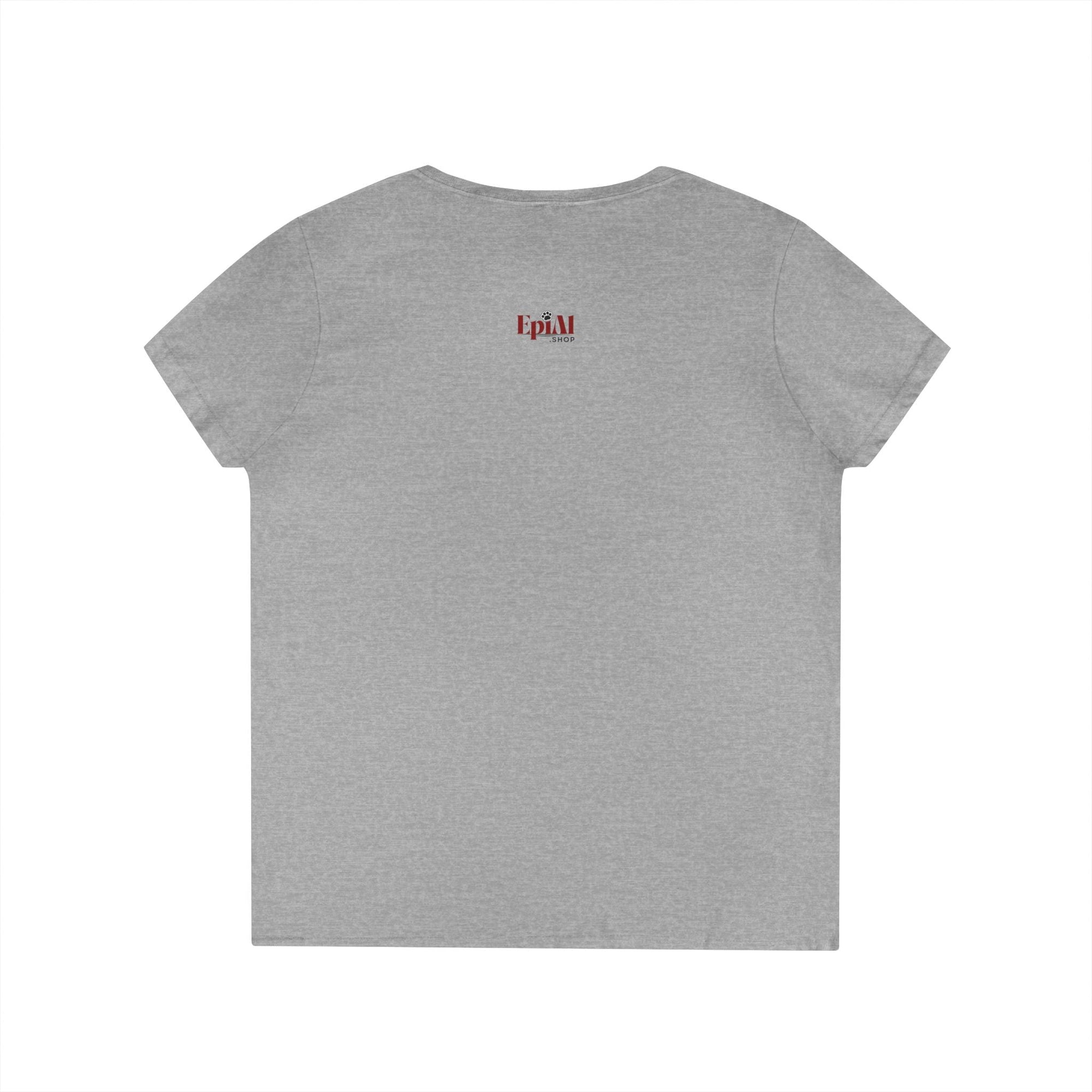 Ladies' V - Neck T-Shirt - 'I'd Rather Be Home With My Cat' - Cat Lover Tee - Clothing, T-shirts - EpiAl's Shop