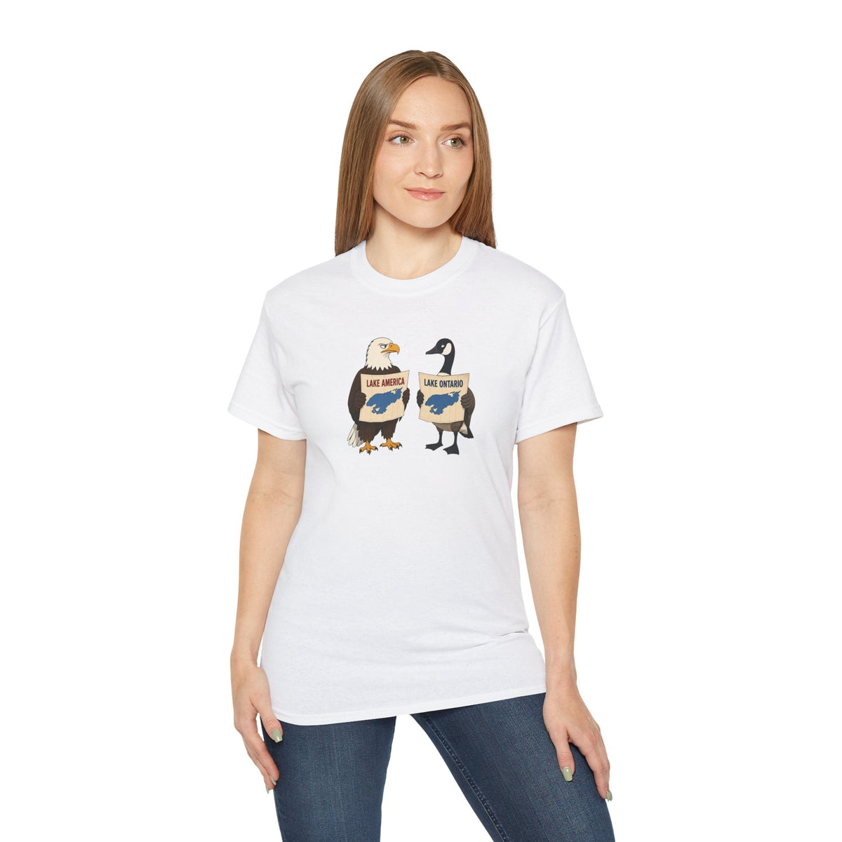Lake America vs. Lake Ontario Eagle and Goose T-Shirt - Clothing, Unisex, T-Shirts - EpiAl's Shop
