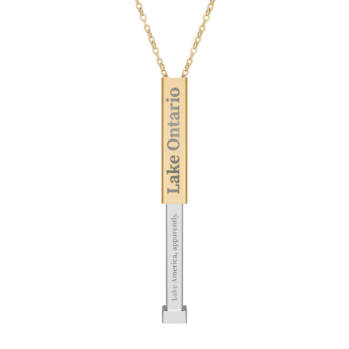 Lake Ontario / Lake America, Apparently Hidden Message Sliding Bar Necklace - Jewelry, Necklaces - EpiAl's Shop