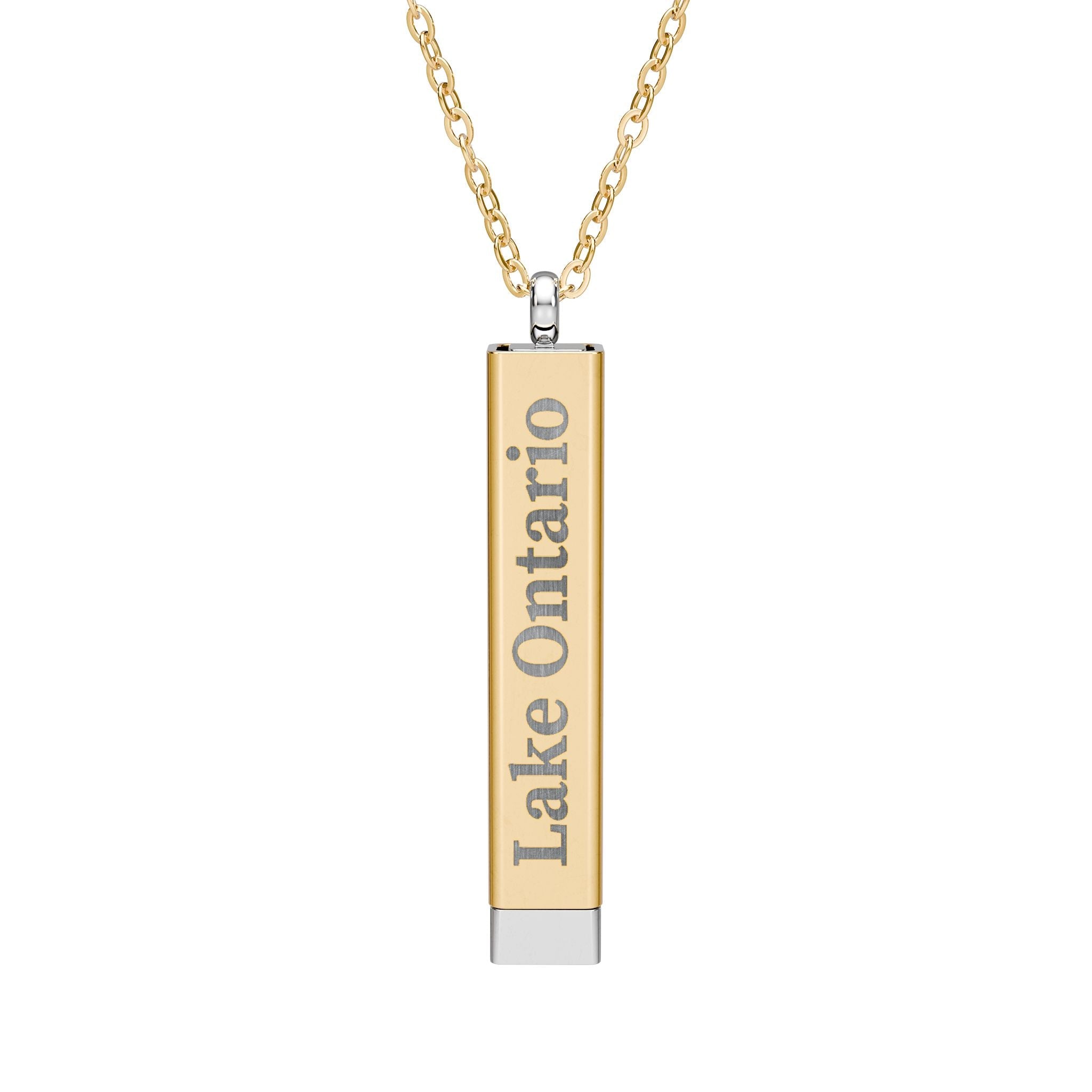 Lake Ontario / Lake America, Apparently Hidden Message Sliding Bar Necklace - Jewelry, Necklaces - EpiAl's Shop