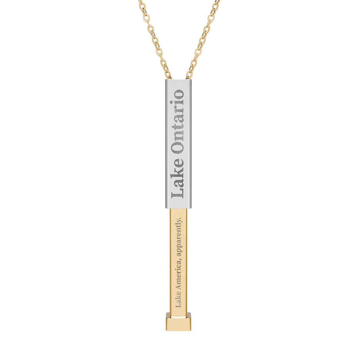 Lake Ontario / Lake America, Apparently Hidden Message Sliding Bar Necklace - Jewelry, Necklaces - EpiAl's Shop