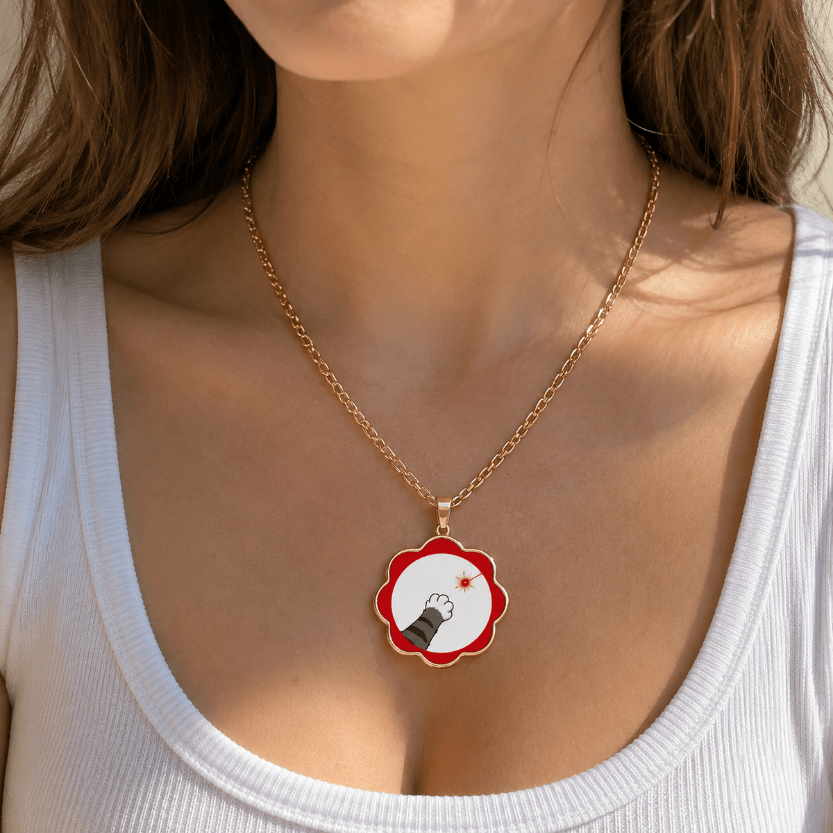 Laser Dot Conspiracy Cat Necklace | Funny Cat Paw Pendant - Jewelry, Necklaces - EpiAl's Shop