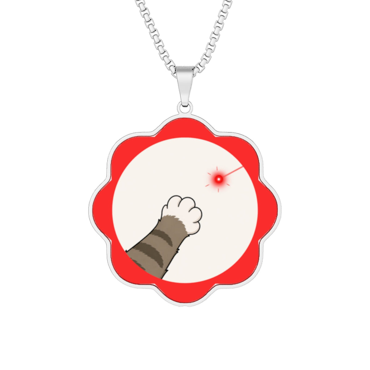 Laser Dot Conspiracy Cat Necklace | Funny Cat Paw Pendant - Jewelry, Necklaces - EpiAl's Shop