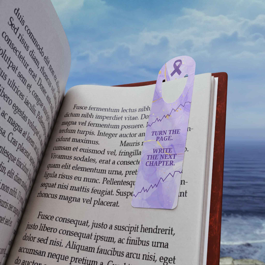 Lavender “Turn the Page” Metal Bookmark – Epilepsy Awareness - Book Accessories, Bookmark - EpiAl's Shop