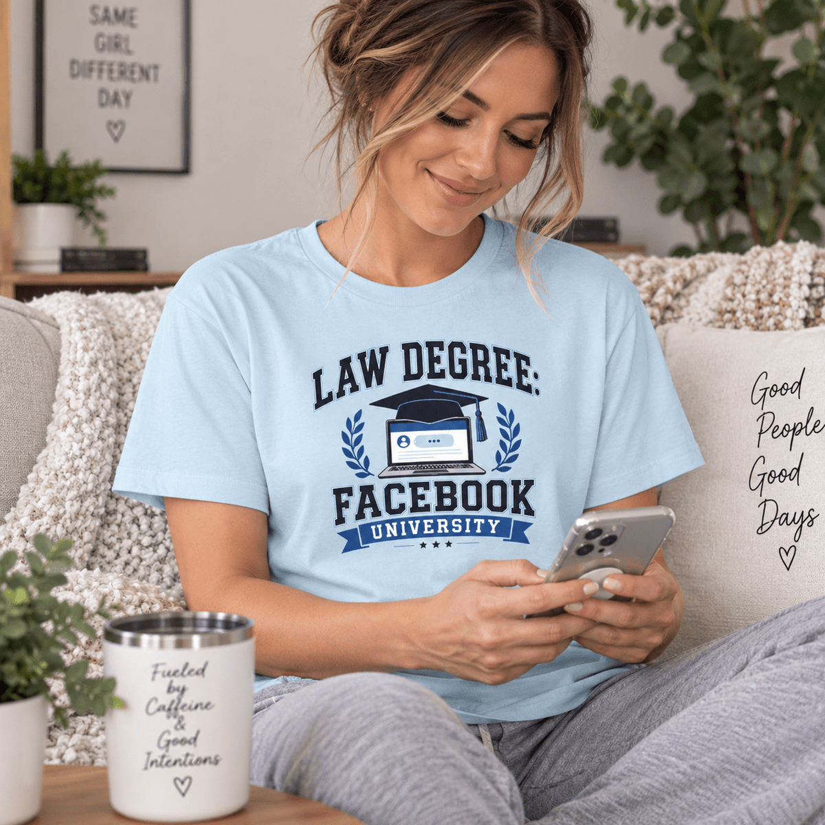 Law Degree: Facebook University Garment-Dyed Unisex T-Shirt - Clothing, Unisex, T-Shirts - EpiAl's Shop