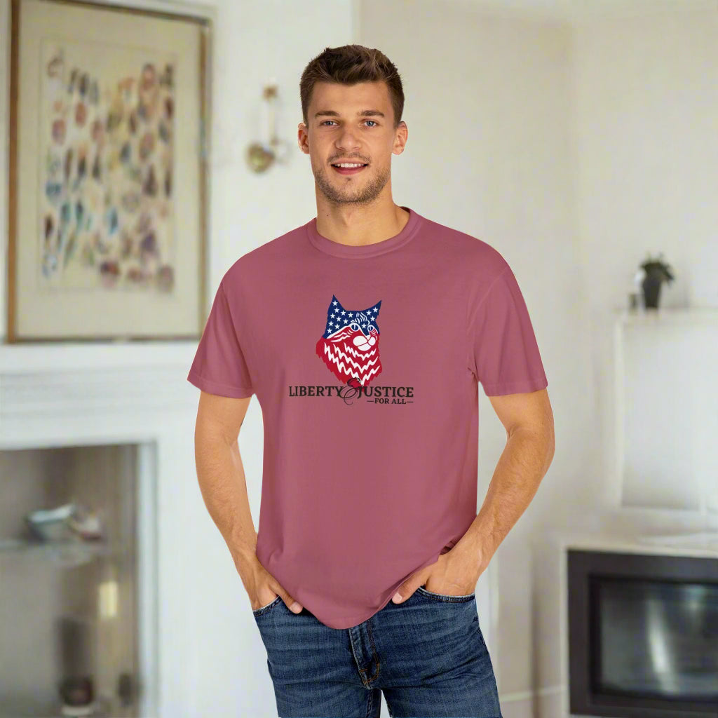 Liberty Justice Unisex Garment - Dyed T - shirt - T - Shirt - Epileptic Al’s Shop