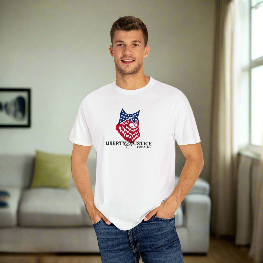 Liberty Justice Unisex Garment - Dyed T - shirt - T - Shirt - Epileptic Al’s Shop